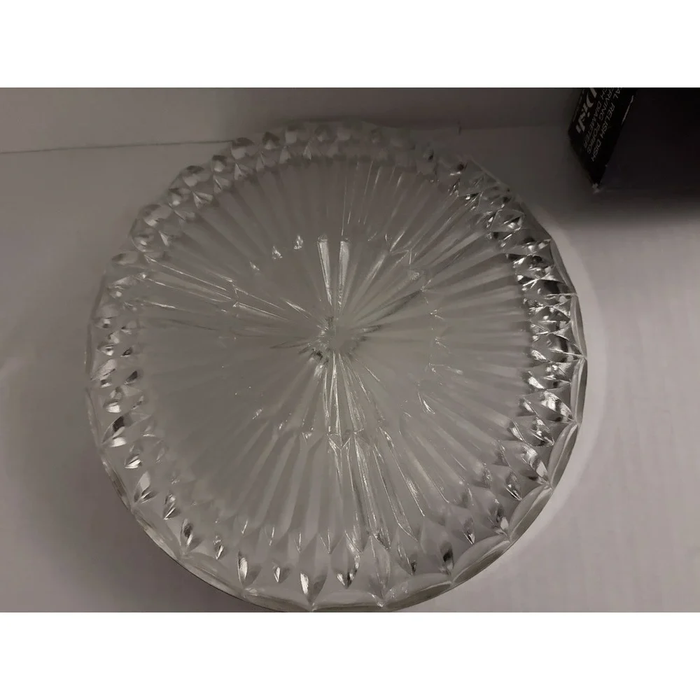 Vintage Leonard Silver Mtg. Silver plated  Crystal  divided tray w 3 small forks